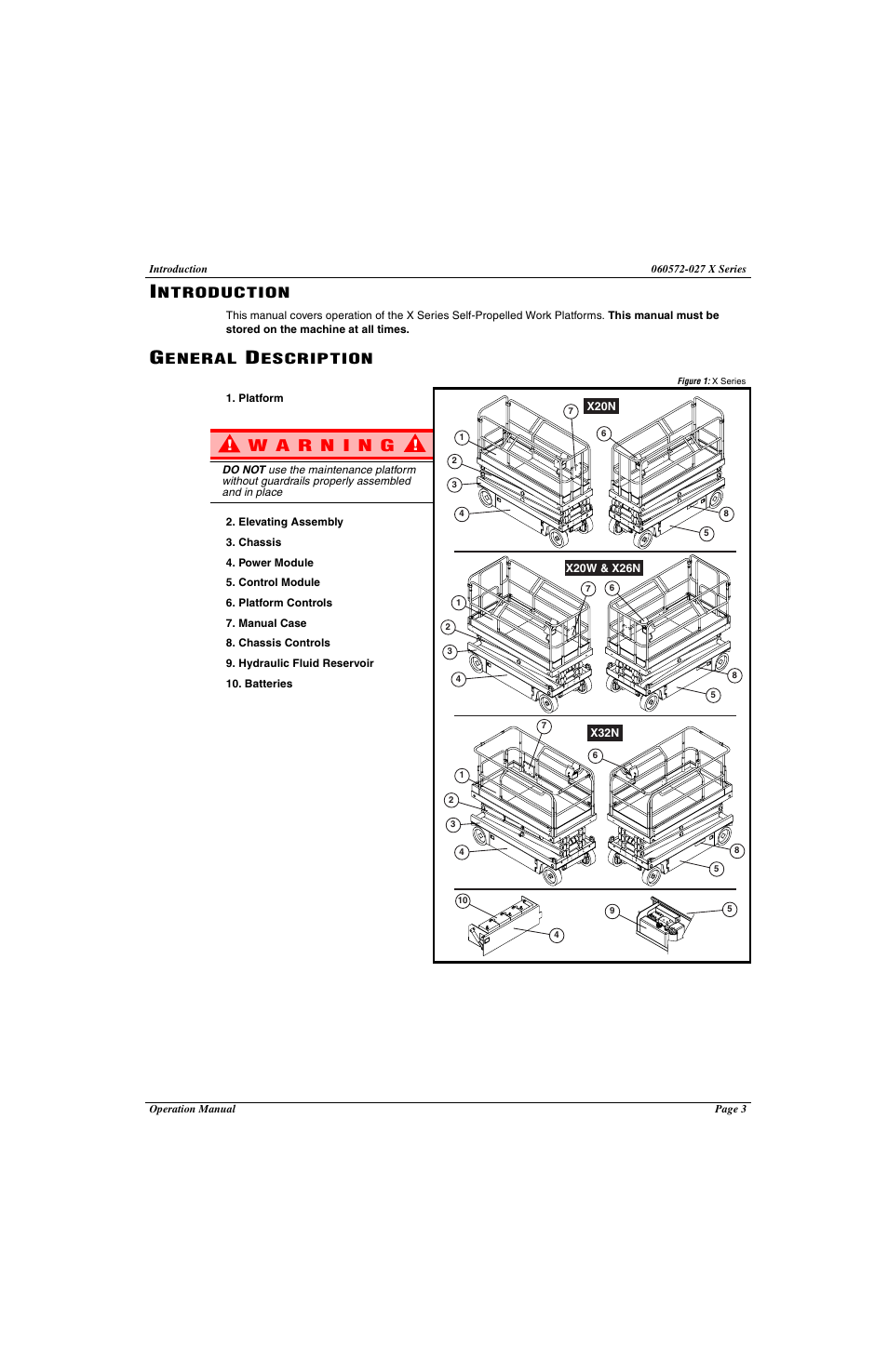 Ntroduction, Eneral, Escription | Snorkel X Series-sn17573-19999 User Manual | Page 5 / 64