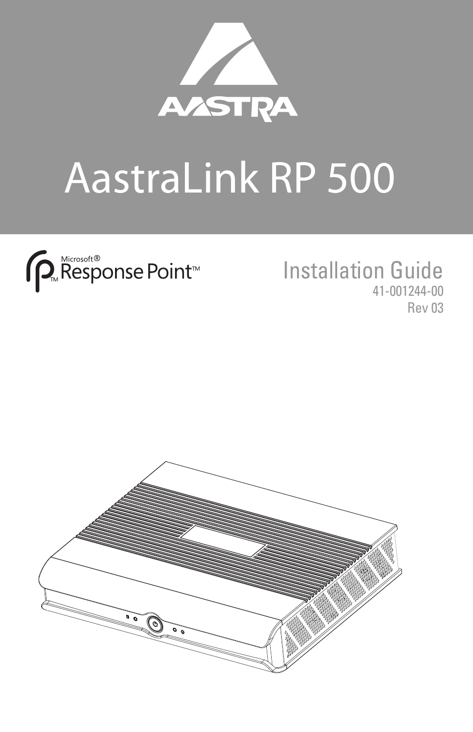 Aastra Telecom AastraLink RP 500 User Manual | 16 pages