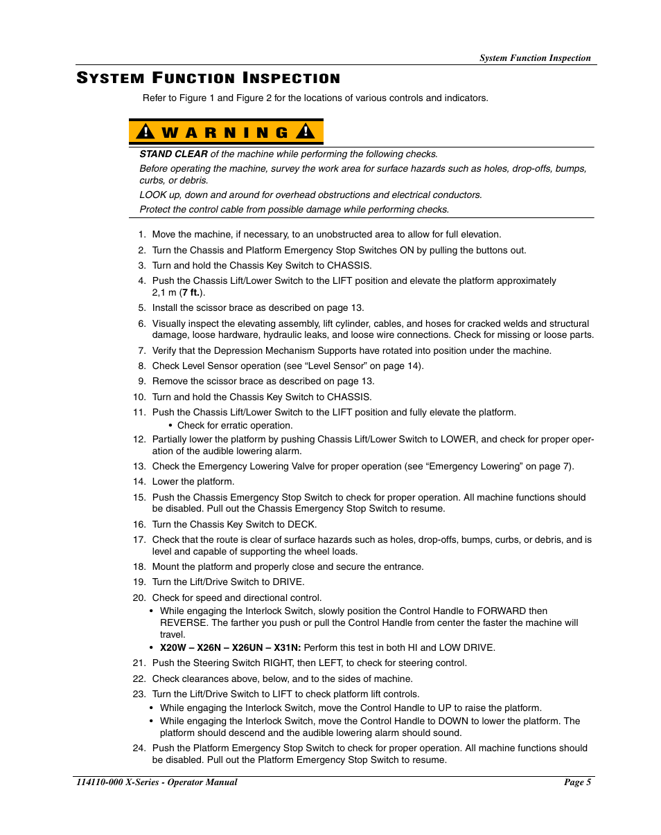 System function inspection | Snorkel X Series-sn20000+ User Manual | Page 7 / 24