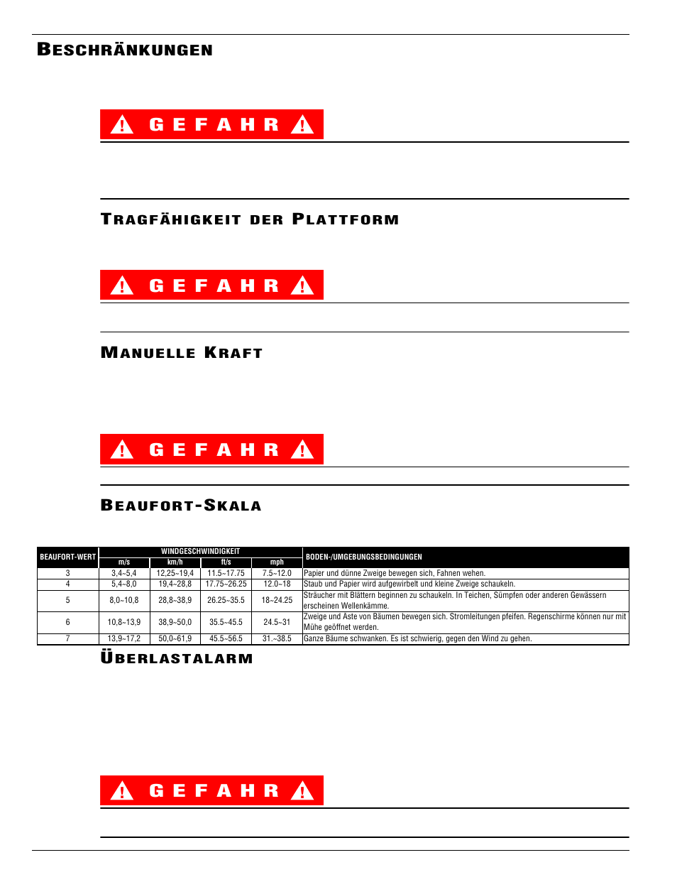 Eschränkungen | Snorkel X Series-sn50000+ User Manual | Page 30 / 70