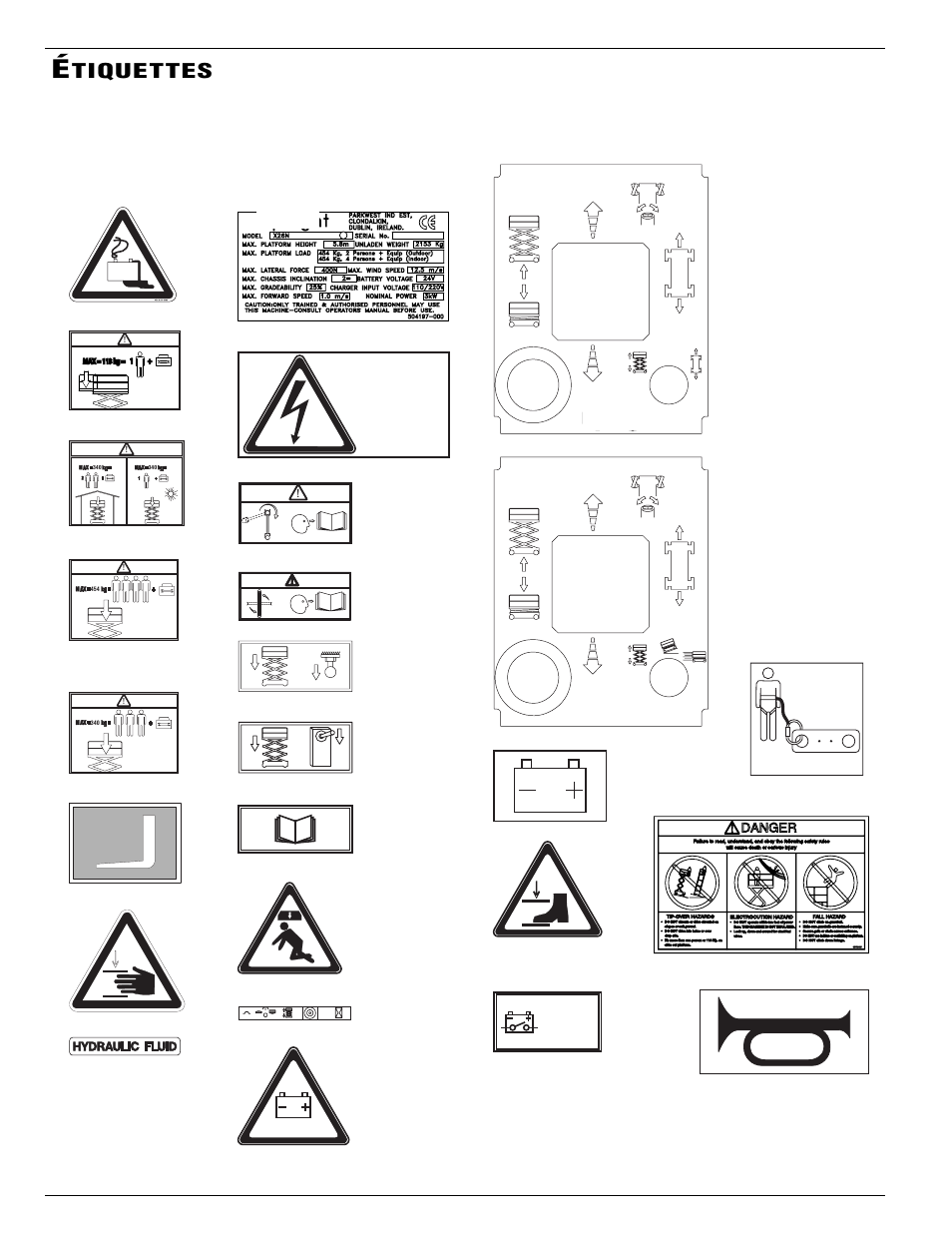 Tiquettes, Upright | Snorkel X Series-sn50000+ User Manual | Page 66 / 70