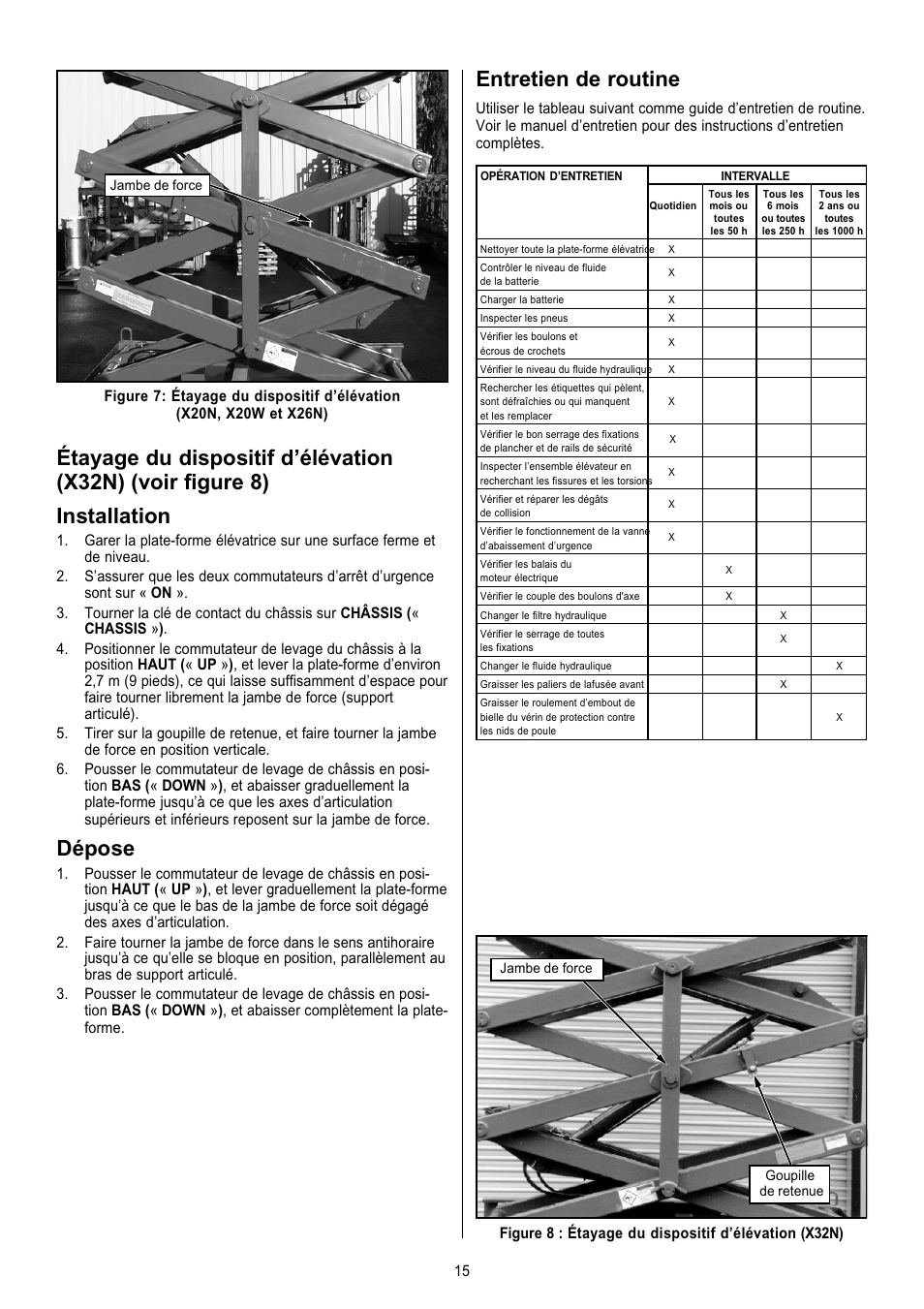 Entretien de routine, Dépose | Snorkel X Series-sn6013-15019 User Manual | Page 15 / 36