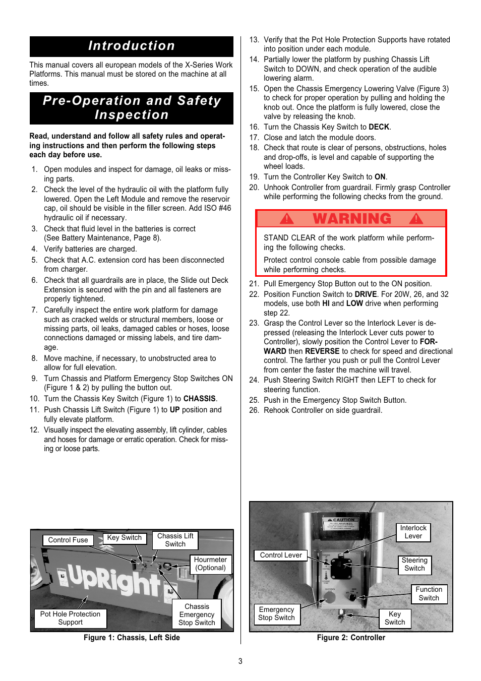 Introduction, Pre-operation and safety inspection | Snorkel X Series-sn6013-15019 User Manual | Page 3 / 36