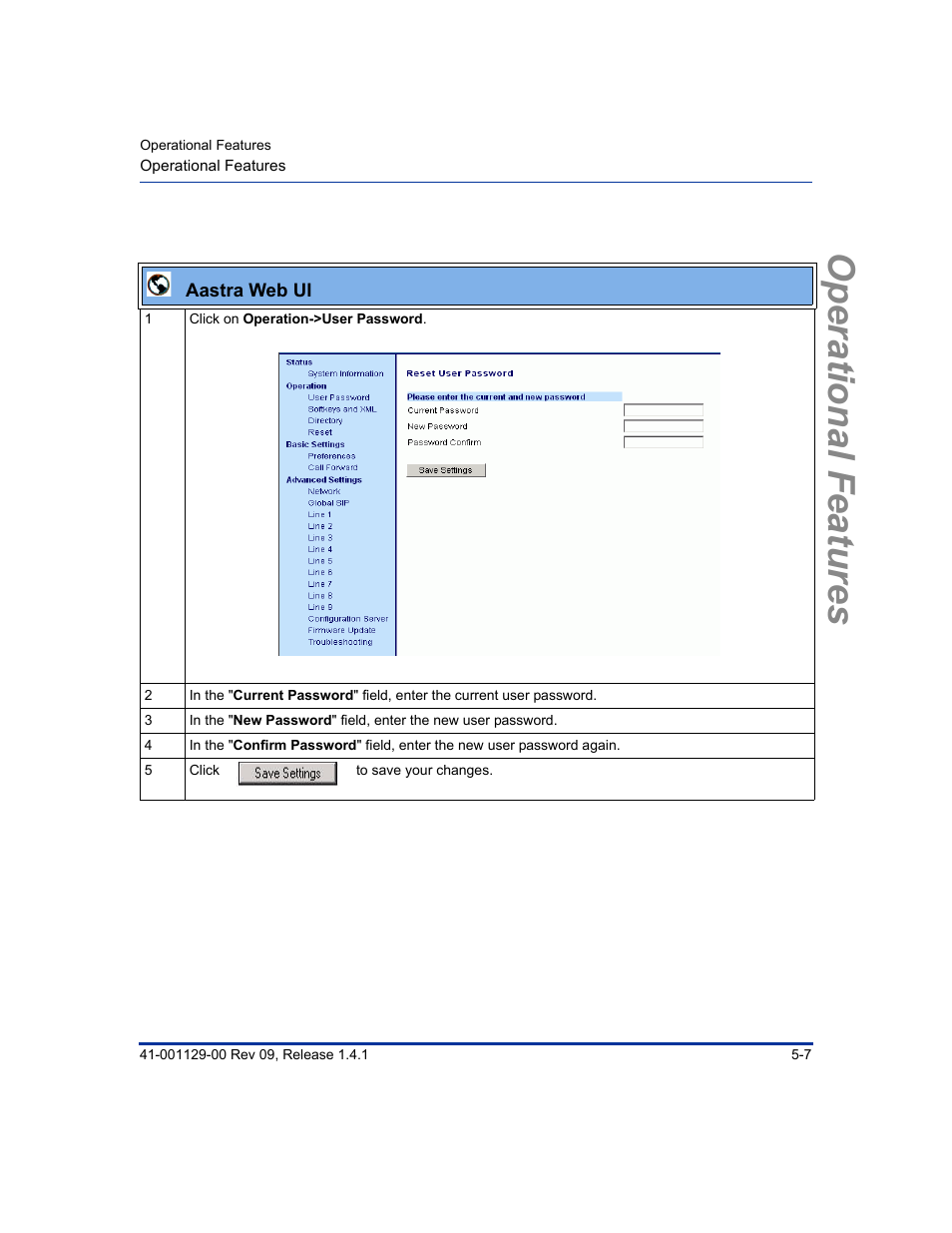Operational features | Aastra Telecom SIP 480I User Manual | Page 119 / 504