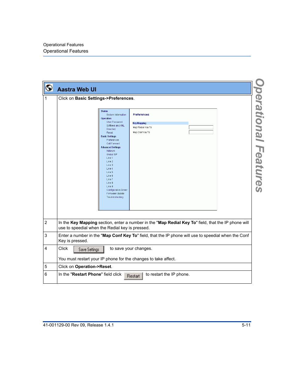 Operational features | Aastra Telecom SIP 480I User Manual | Page 123 / 504