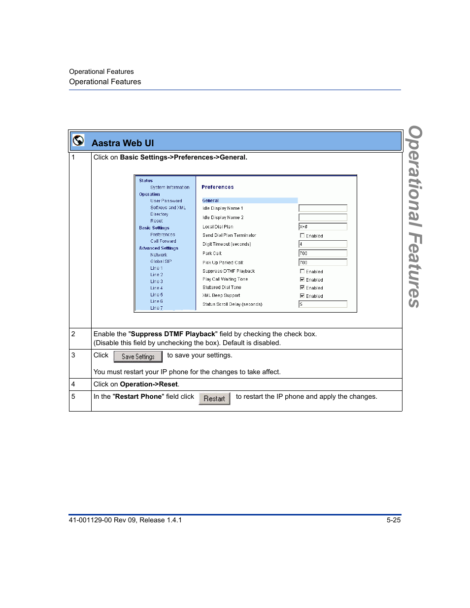 Operational features | Aastra Telecom SIP 480I User Manual | Page 137 / 504