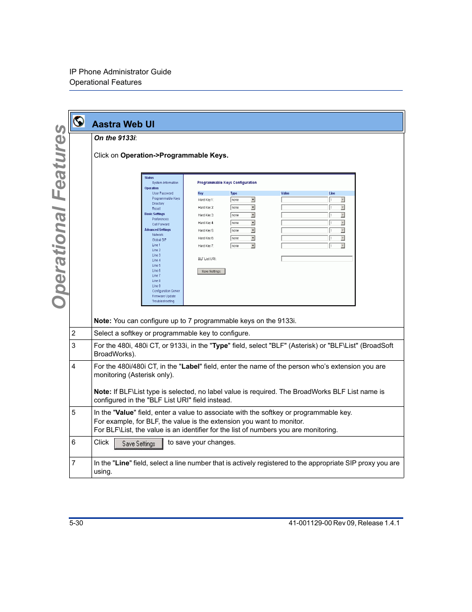 Operational features | Aastra Telecom SIP 480I User Manual | Page 142 / 504