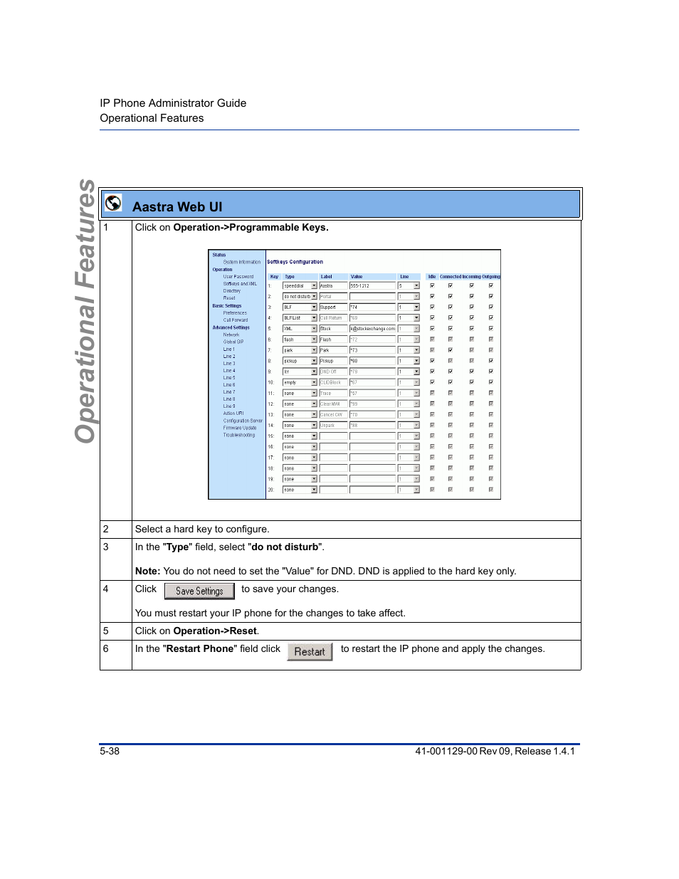 Operational features | Aastra Telecom SIP 480I User Manual | Page 150 / 504