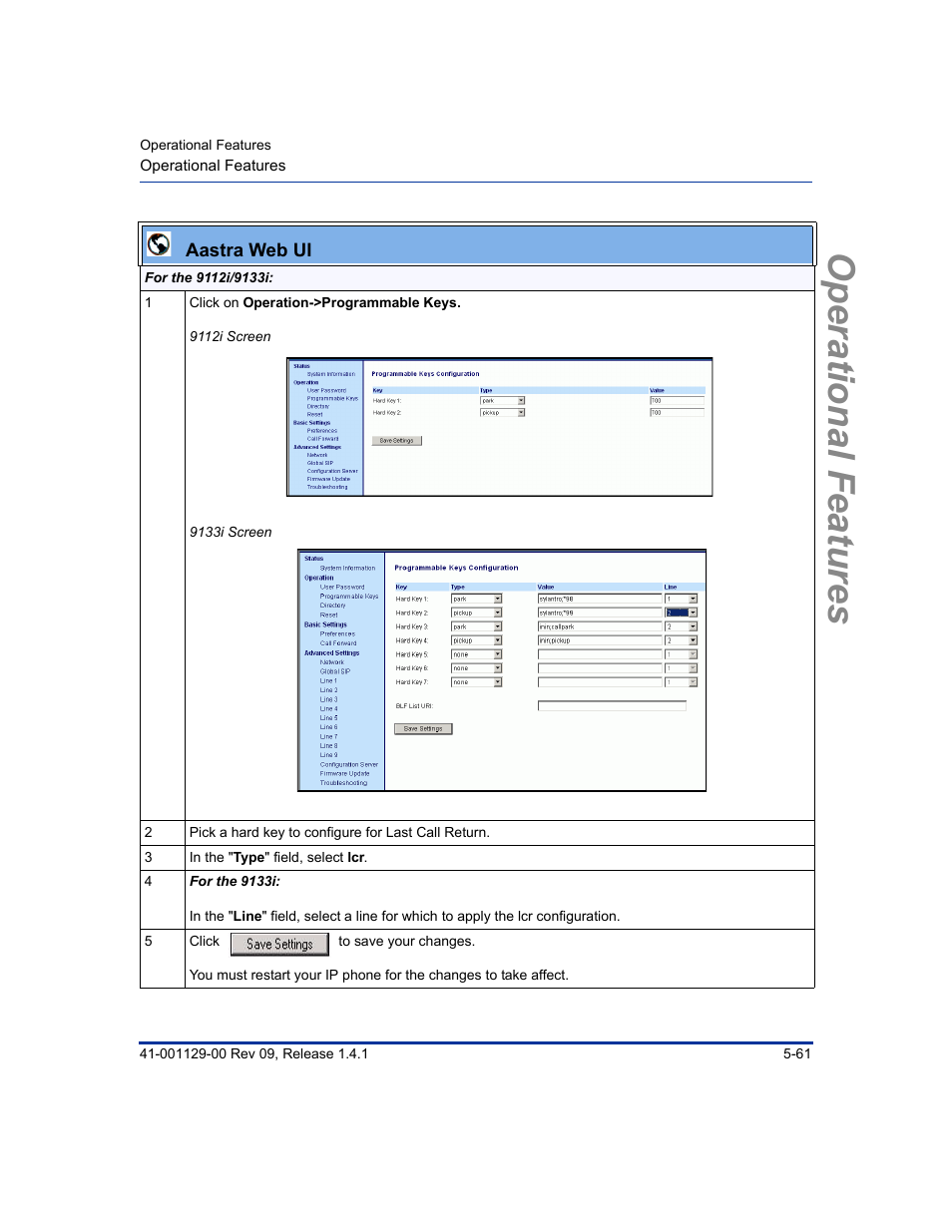 Operational features | Aastra Telecom SIP 480I User Manual | Page 173 / 504
