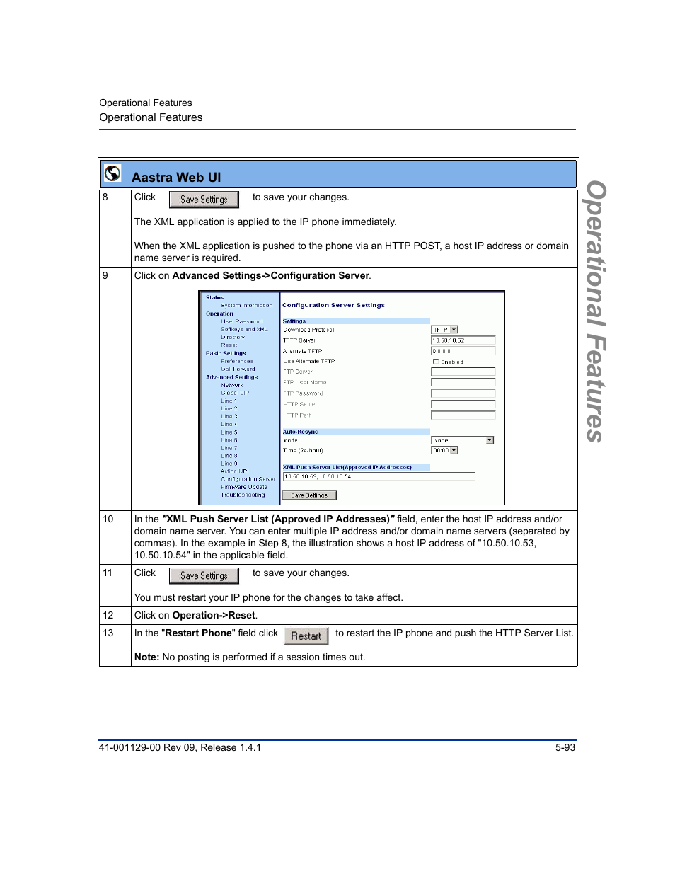 Operational features | Aastra Telecom SIP 480I User Manual | Page 205 / 504