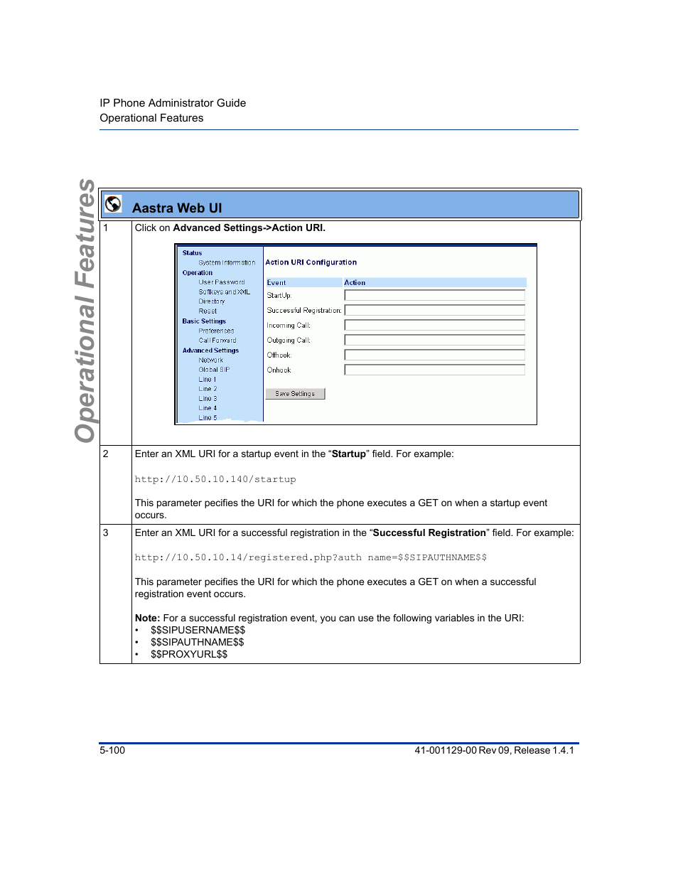 Operational features | Aastra Telecom SIP 480I User Manual | Page 212 / 504