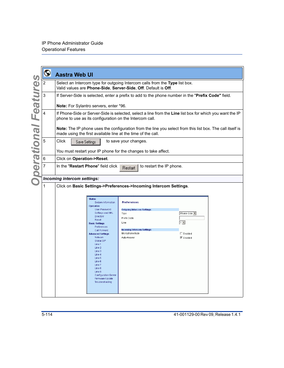 Operational features | Aastra Telecom SIP 480I User Manual | Page 226 / 504