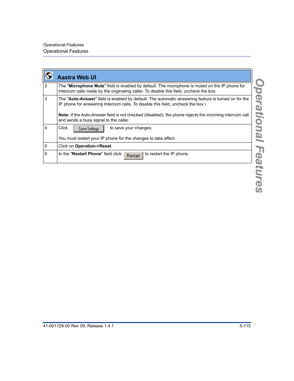 Operational features | Aastra Telecom SIP 480I User Manual | Page 227 / 504
