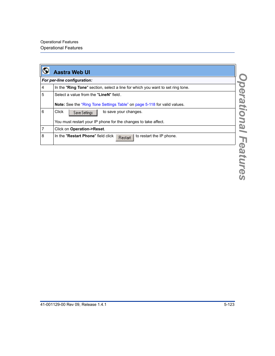 Operational features | Aastra Telecom SIP 480I User Manual | Page 235 / 504