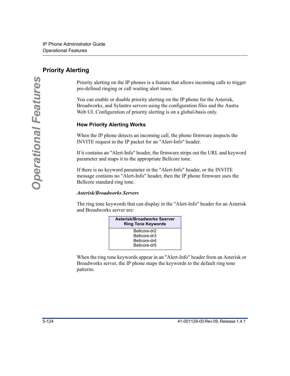 Priority alerting, How priority alerting works, Priority alerting -124 | Operational features | Aastra Telecom SIP 480I User Manual | Page 236 / 504