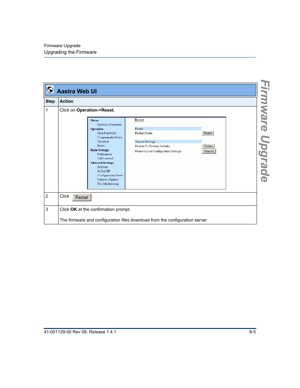 Firmware upgrade | Aastra Telecom SIP 480I User Manual | Page 269 / 504