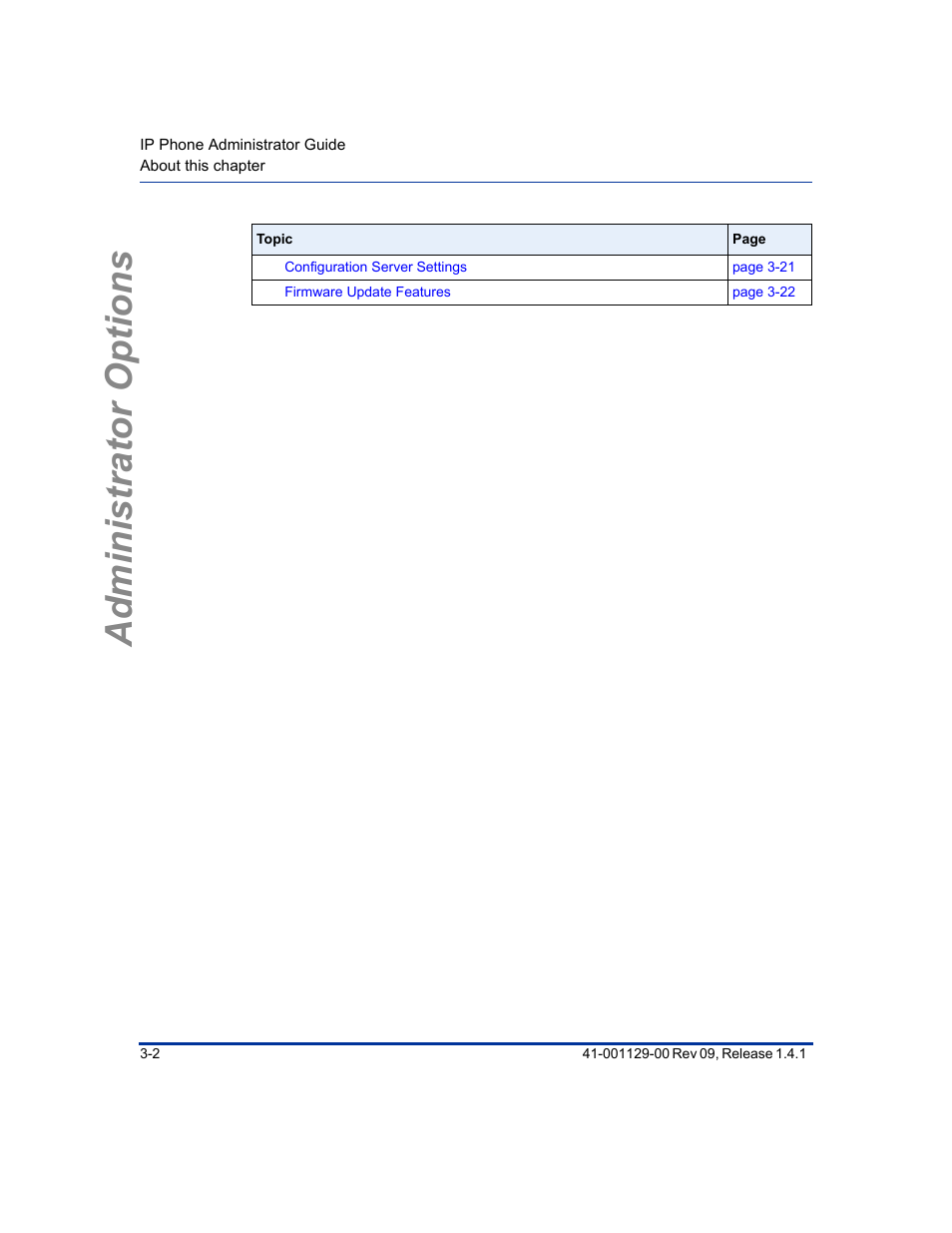 Administrator options | Aastra Telecom SIP 480I User Manual | Page 36 / 504
