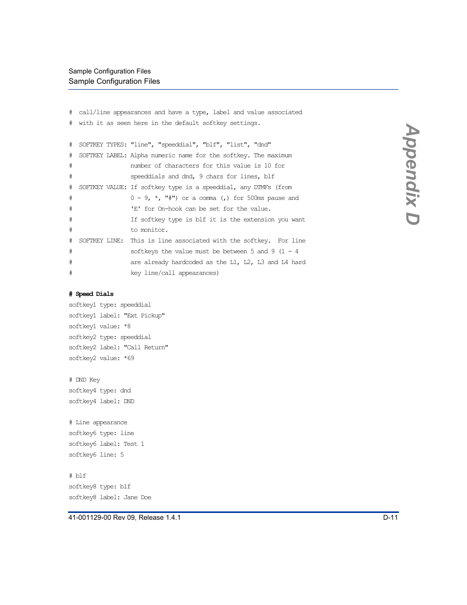 Appendix d | Aastra Telecom SIP 480I User Manual | Page 423 / 504