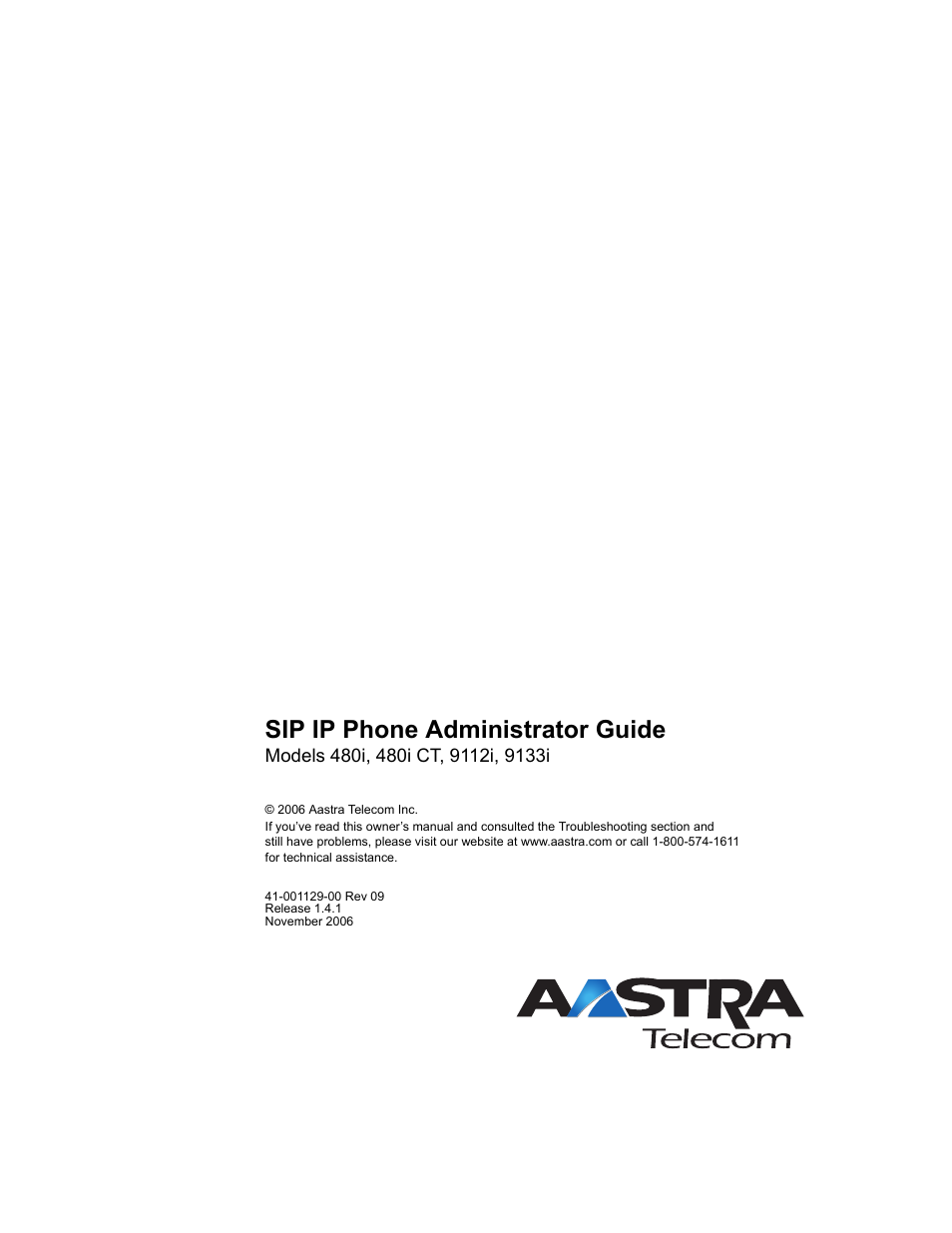 Sip ip phone administrator guide | Aastra Telecom SIP 480I User Manual | Page 504 / 504