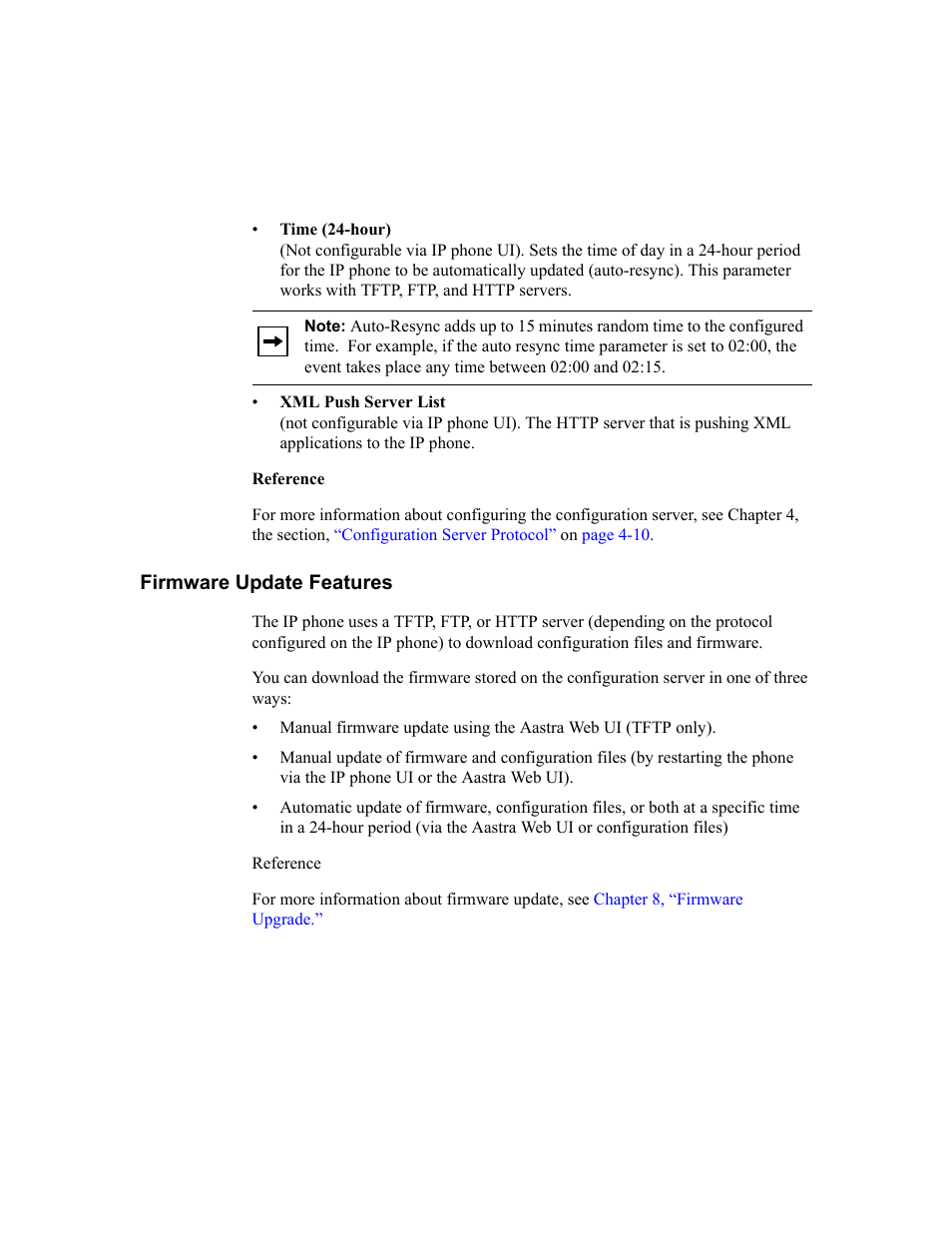 Firmware update features, Firmware update features -22 | Aastra Telecom SIP 480I User Manual | Page 56 / 504