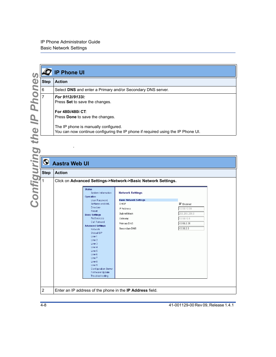 Configuring the ip phones | Aastra Telecom SIP 480I User Manual | Page 64 / 504