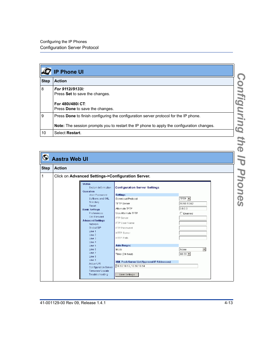 Configuring the ip phones | Aastra Telecom SIP 480I User Manual | Page 69 / 504