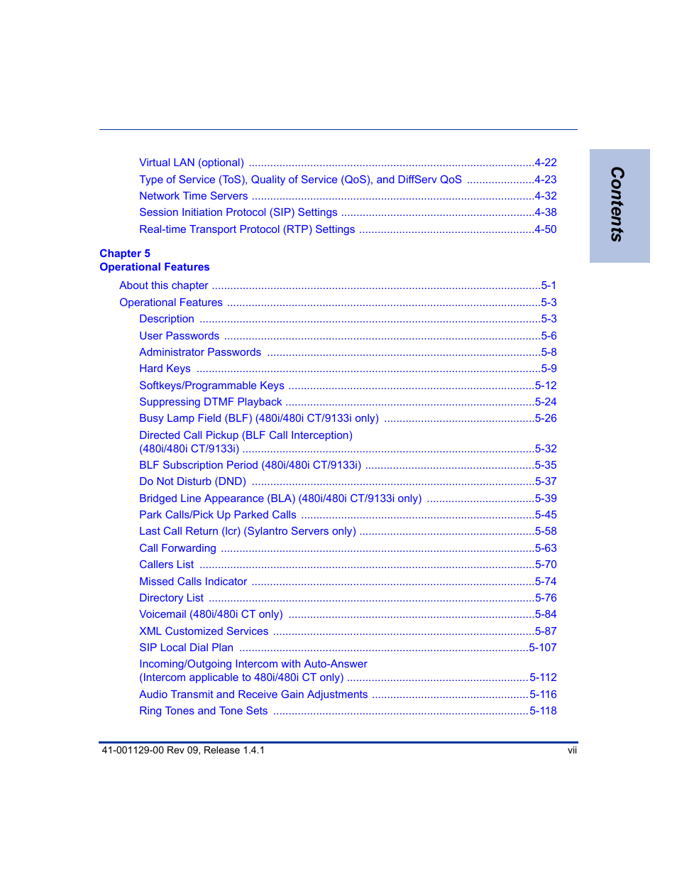 Aastra Telecom SIP 480I User Manual | Page 7 / 504