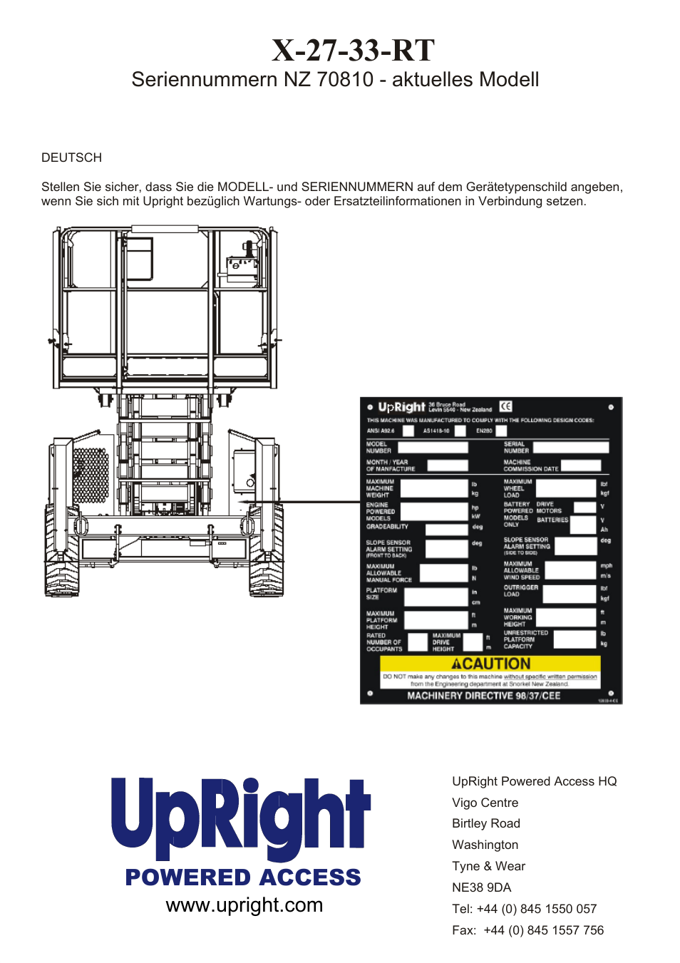 X-27-33-rt, Powered access | Snorkel X33RT-sn10000+ User Manual | Page 25 / 138