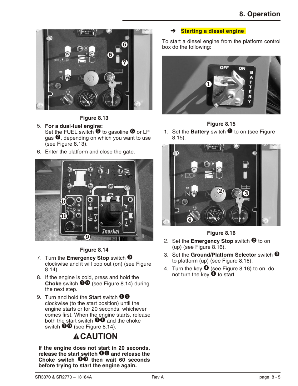 Caution, Operation | Snorkel X33BE-sn10131+V-1 User Manual | Page 52 / 82