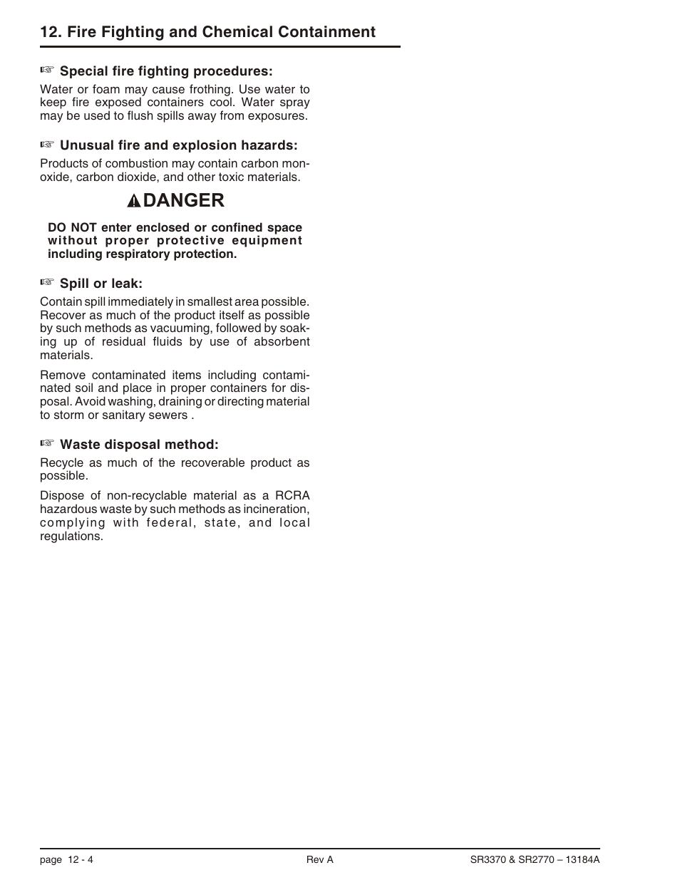 Danger | Snorkel X33BE-sn10131+V-2 User Manual | Page 73 / 82