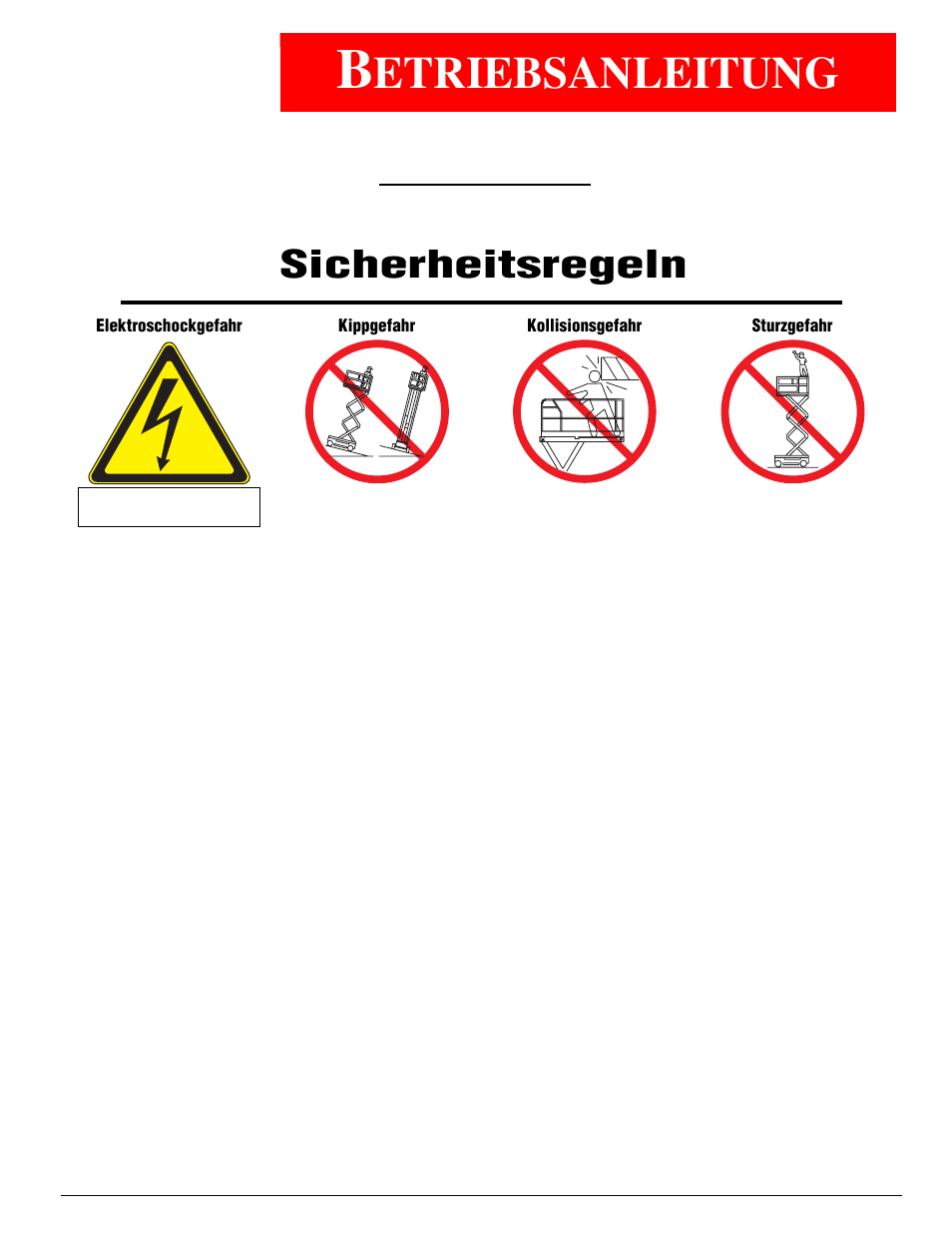 Etriebsanleitung, Warnung, Sicherheitsregeln | Snorkel X32-sn50322-53099 User Manual | Page 27 / 114