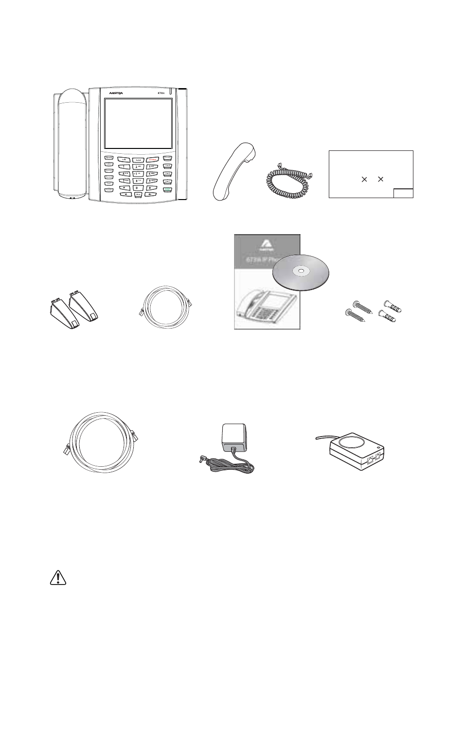 Phone parts, Optional accessories for 6739i (not included), Optional accessories for 6739i | Aastra Telecom 6739I User Manual | Page 9 / 32