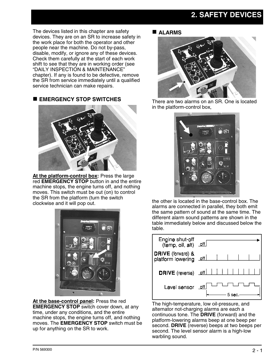 Safety devices | Snorkel X40RT User Manual | Page 15 / 76