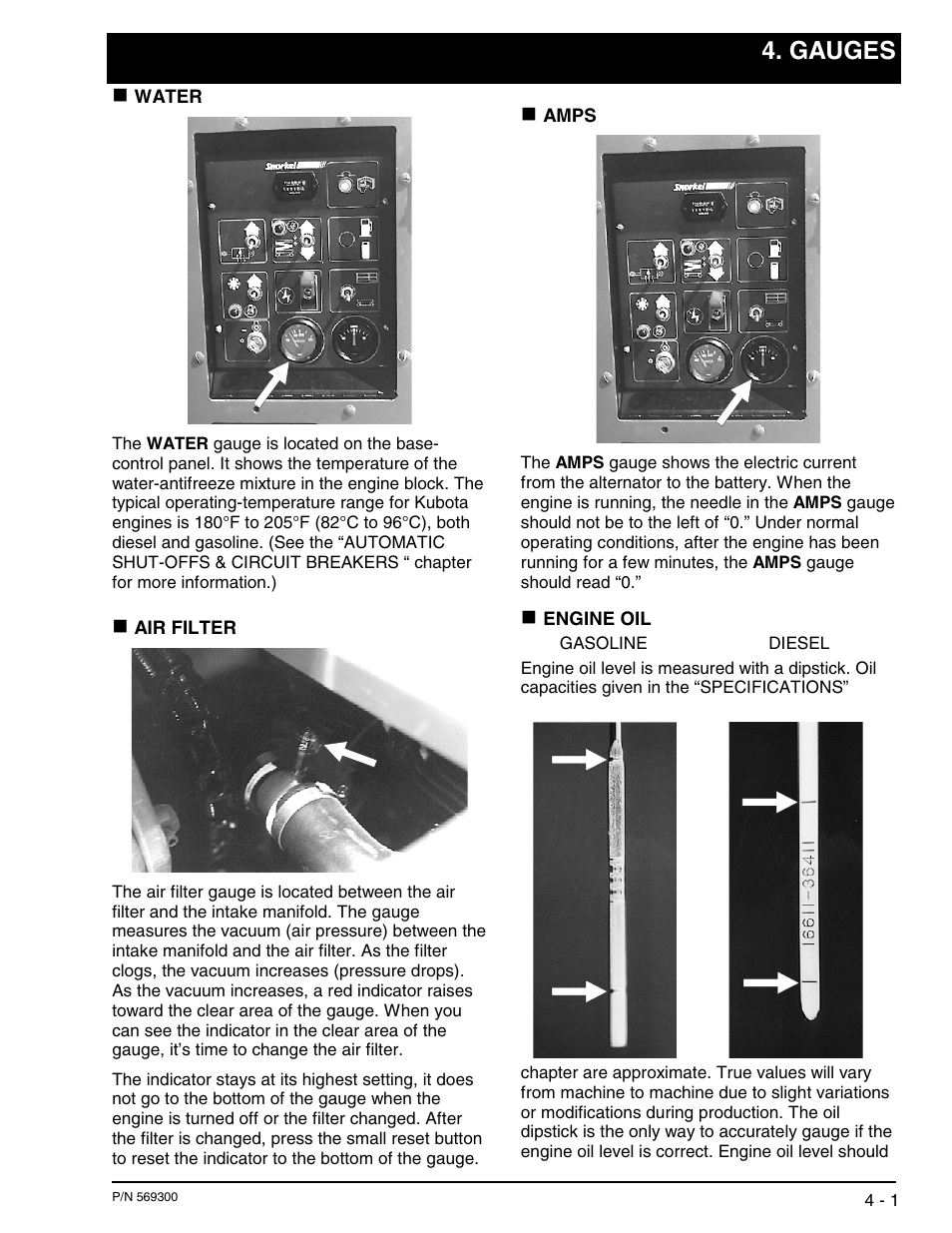 Gauges | Snorkel X40RT User Manual | Page 23 / 76