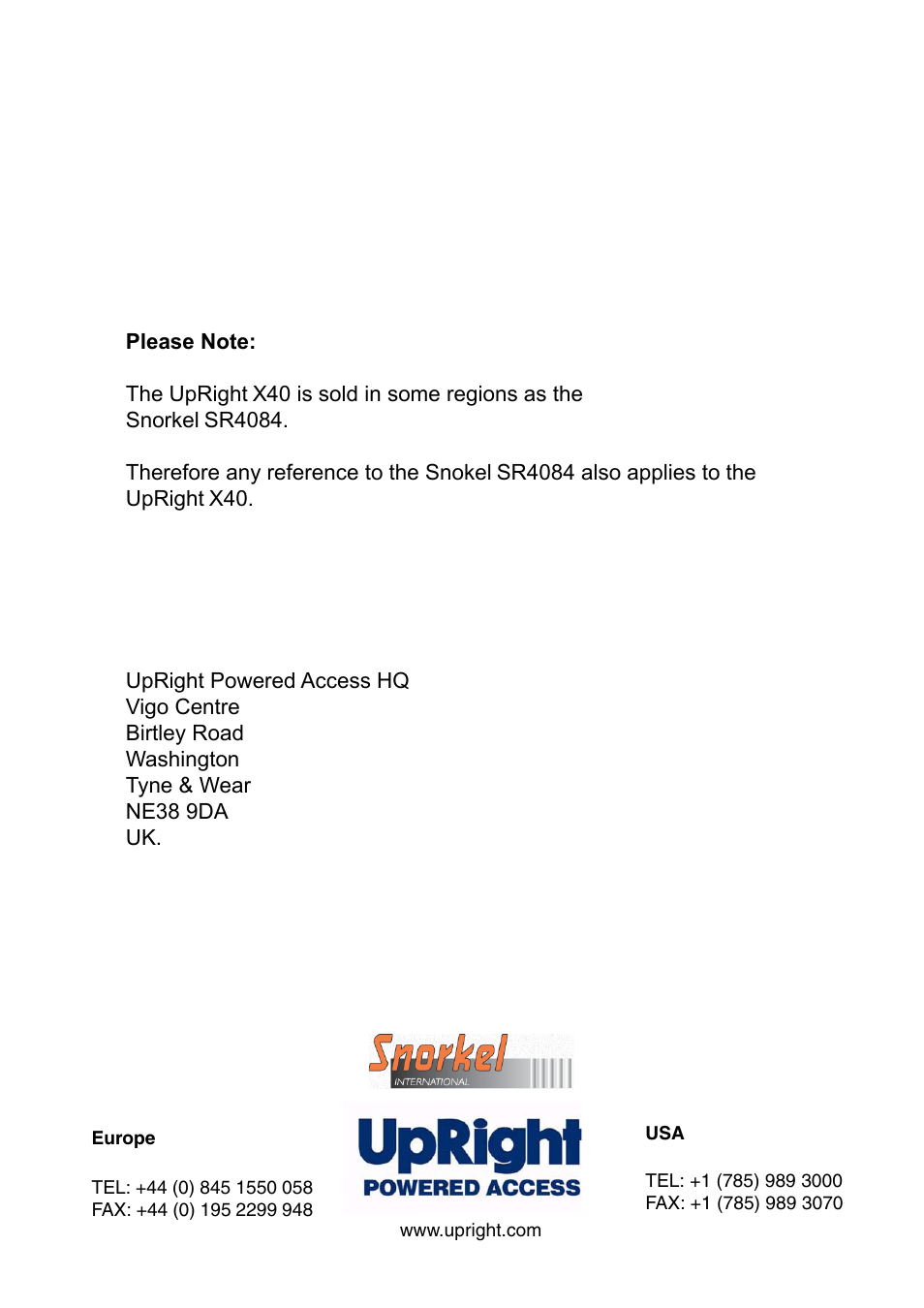 Snorkel X40RT User Manual | Page 3 / 76