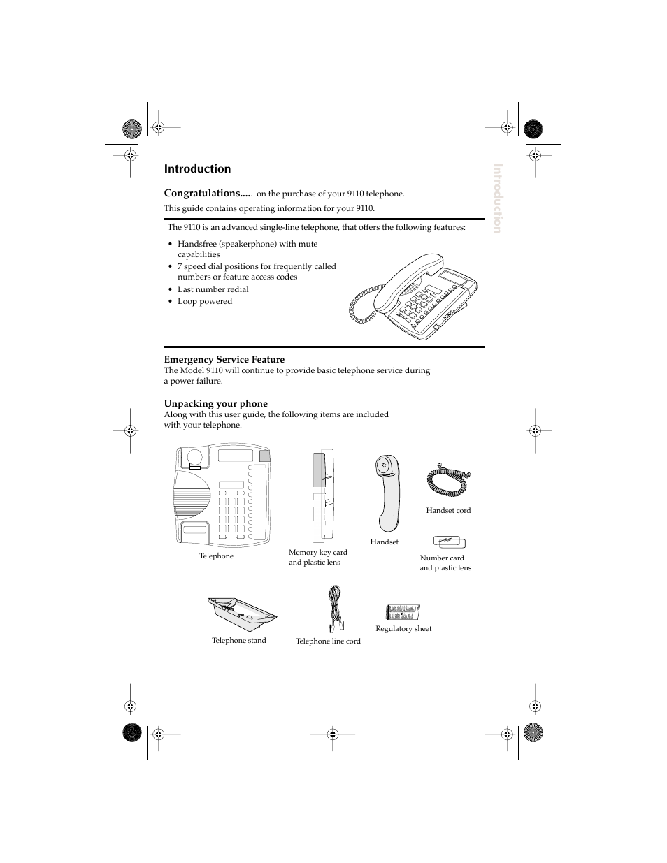 Introduction | Aastra Telecom 9110 User Manual | Page 3 / 15