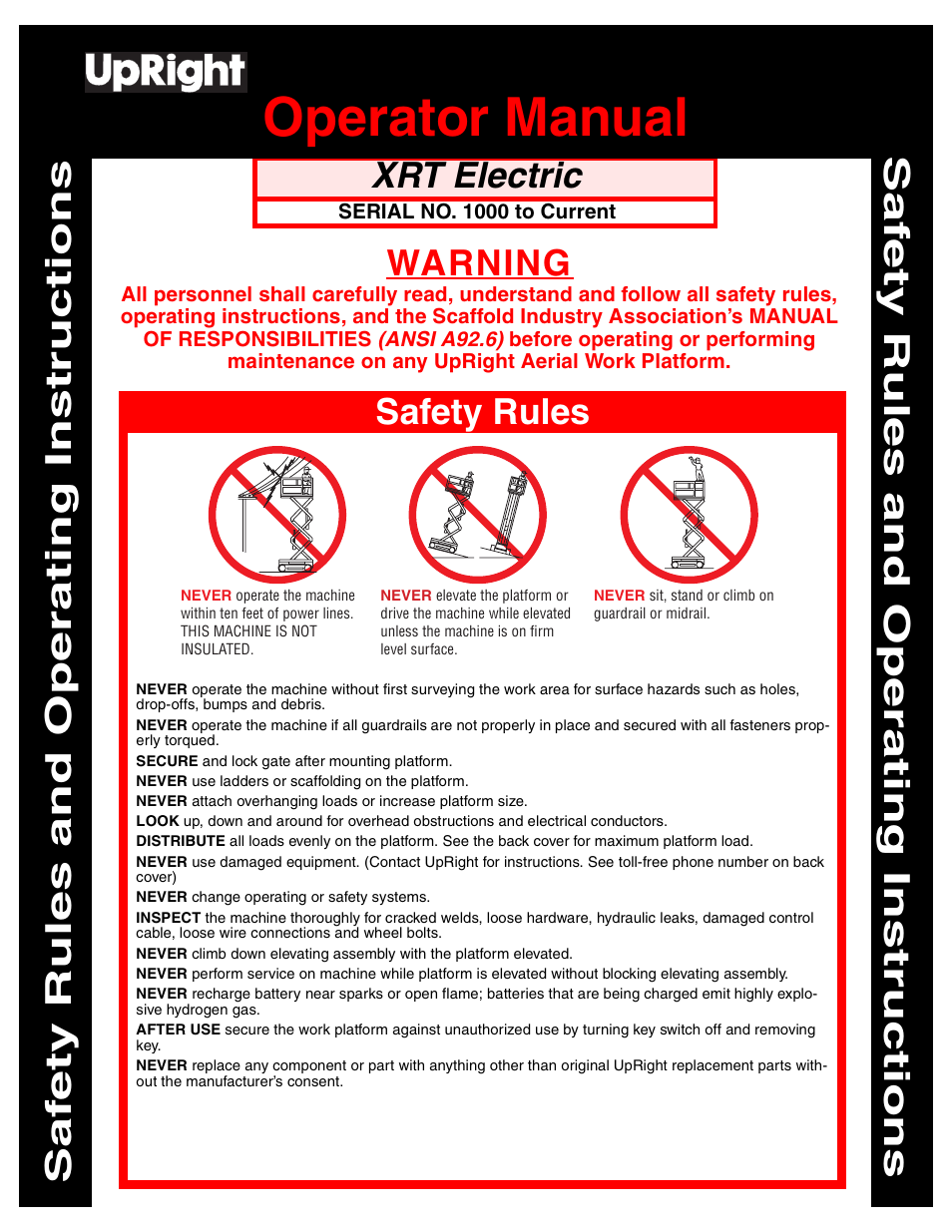 Snorkel XRT27 Electric-sn1000+ User Manual | 12 pages