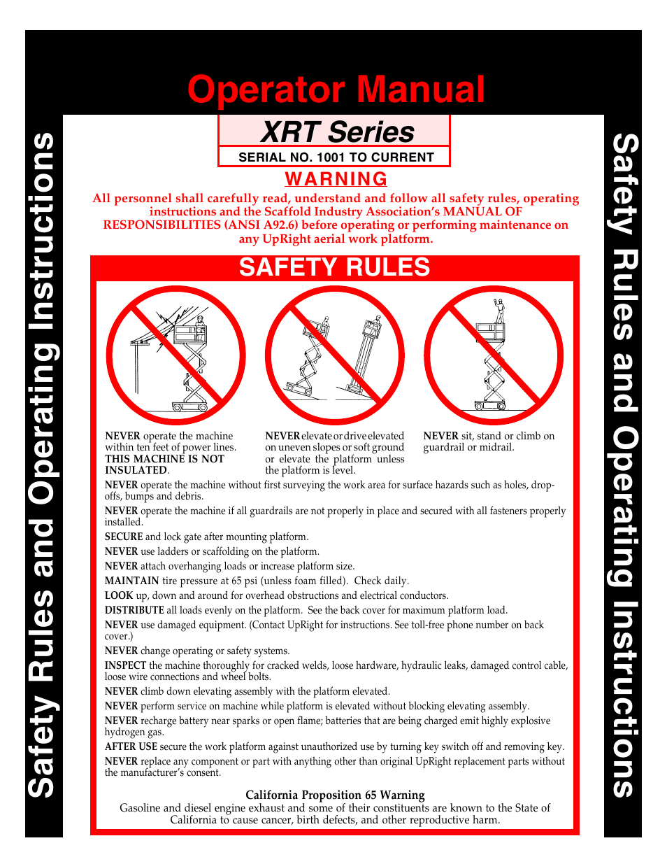 Snorkel XRT33-sn1000-2299ANSI User Manual | 12 pages