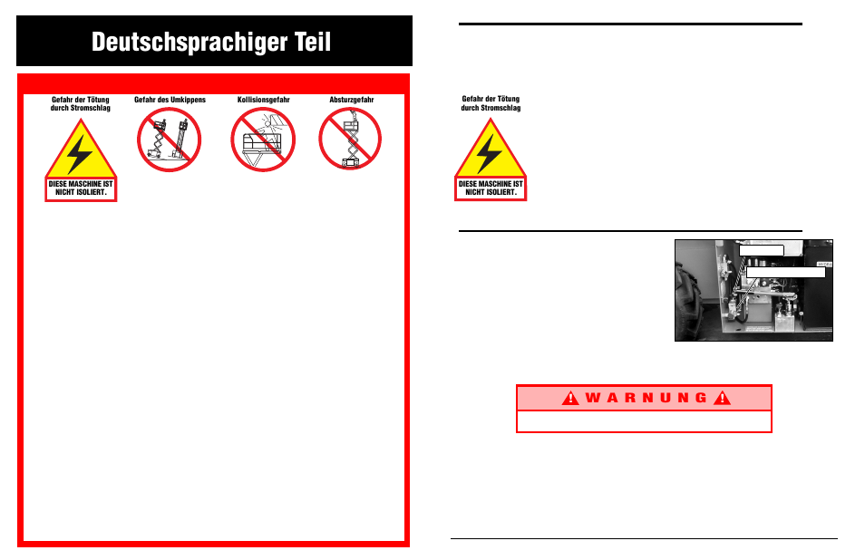 Deutschsprachiger teil, Sicherheitsregeln | Snorkel XRT33-sn2300+CE User Manual | Page 34 / 38