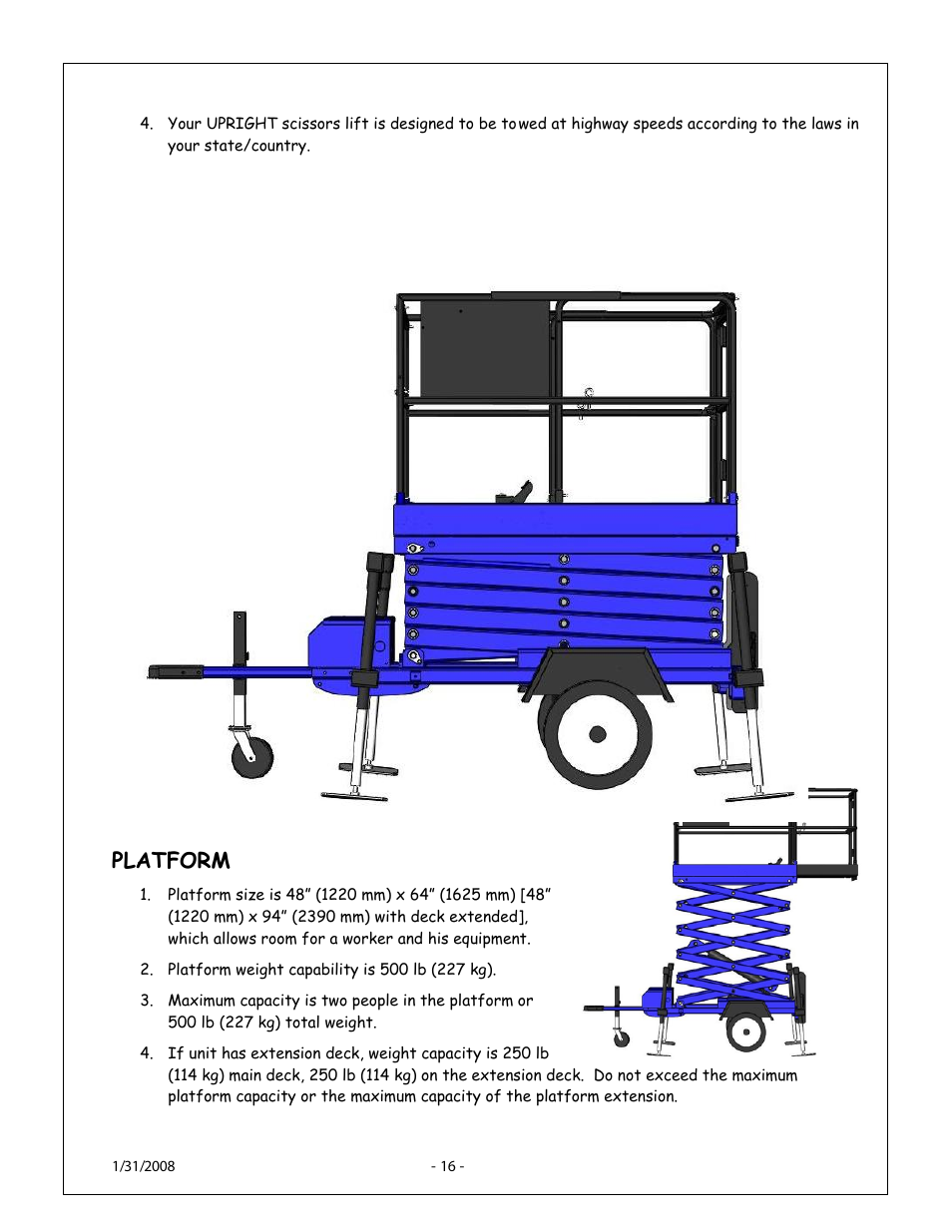 Platform | Snorkel XT24AL-sn10000+ User Manual | Page 15 / 52