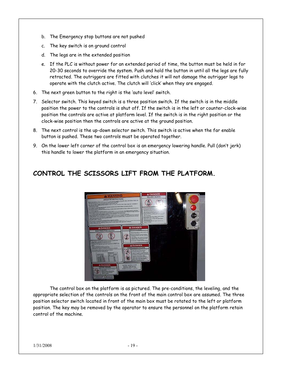 Control the scissors lift from the platform | Snorkel XT24AL-sn10000+ User Manual | Page 18 / 52