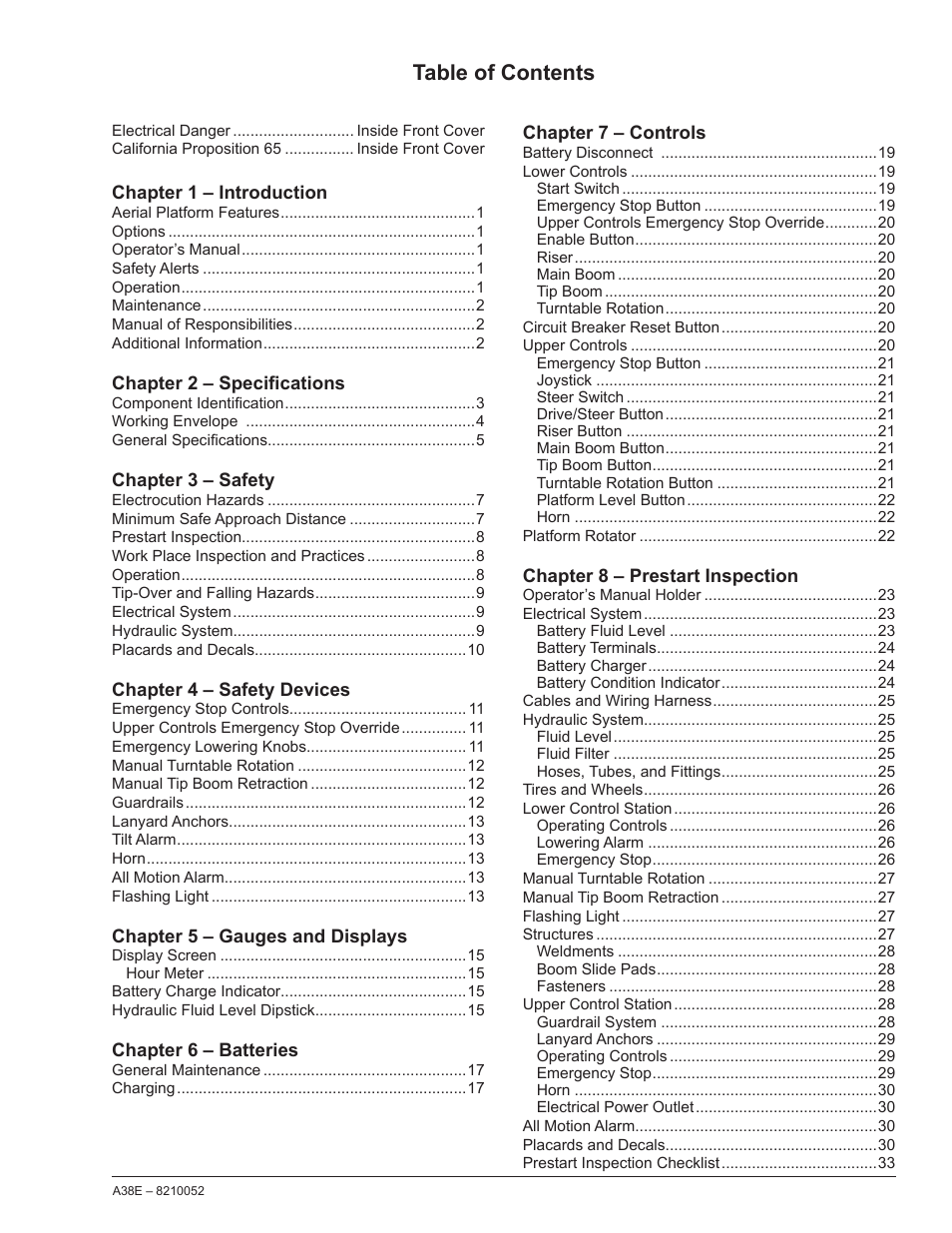 Snorkel A38E-sn004509+ User Manual | Page 3 / 60