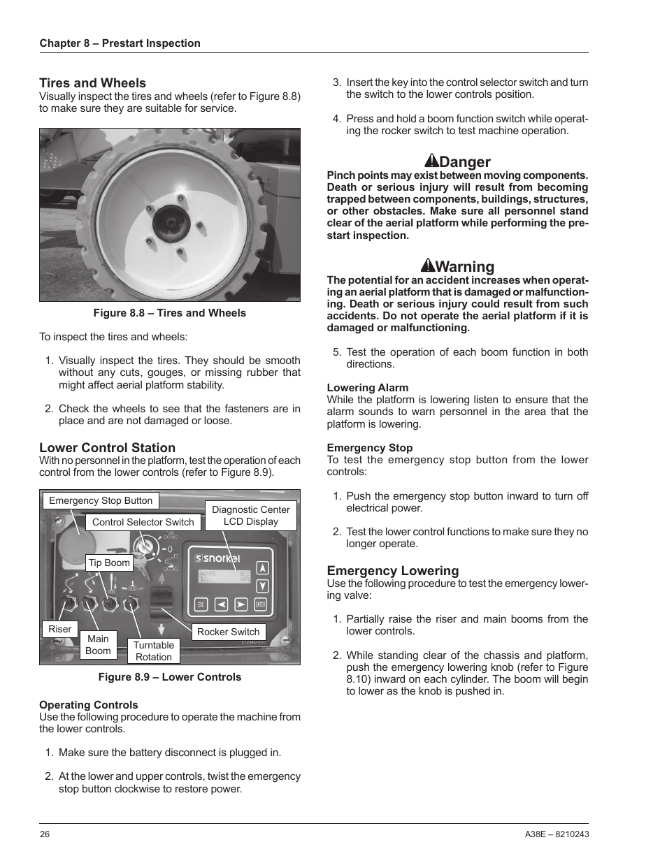 Danger, Warning | Snorkel A38E-sn006001+ User Manual | Page 30 / 58