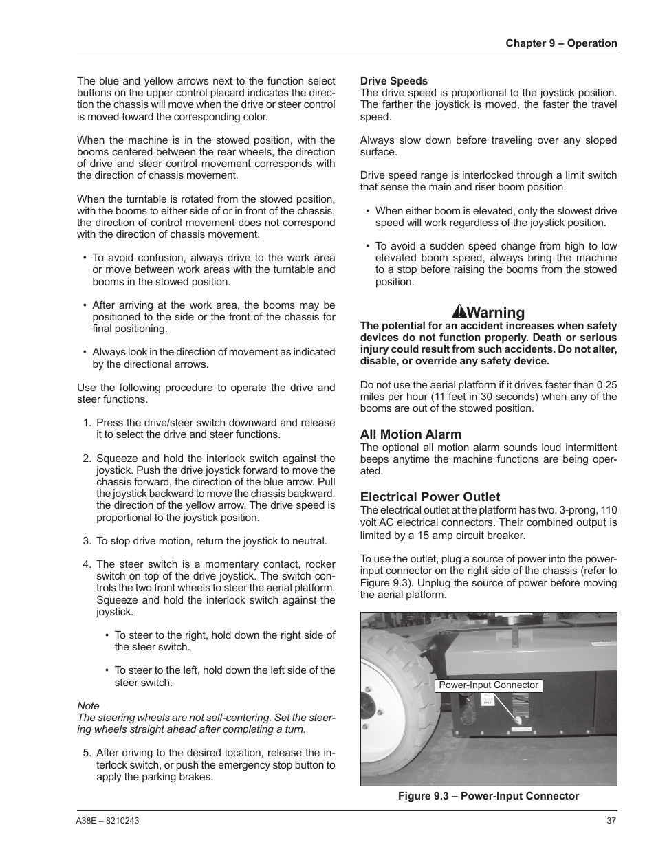 Warning | Snorkel A38E-sn006001+ User Manual | Page 41 / 58