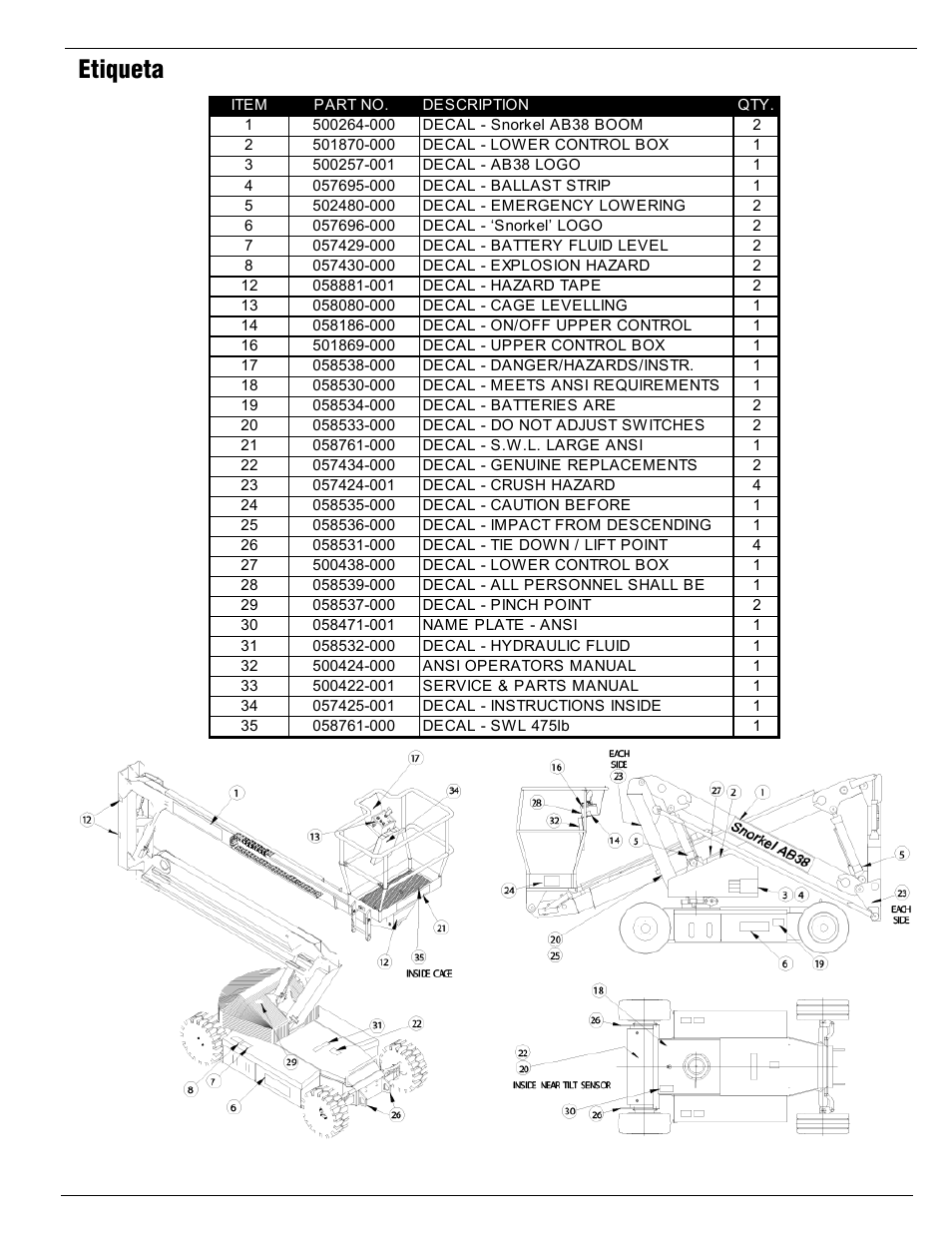 Etiqueta | Snorkel AB38-sn3700+ User Manual | Page 49 / 52