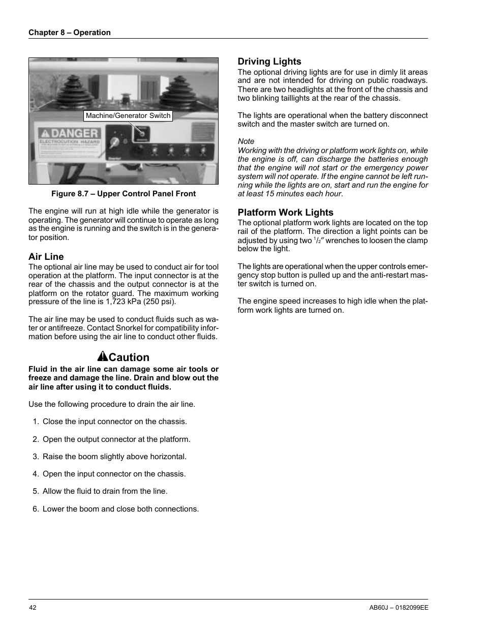 Caution | Snorkel AB60J CE User Manual | Page 46 / 68