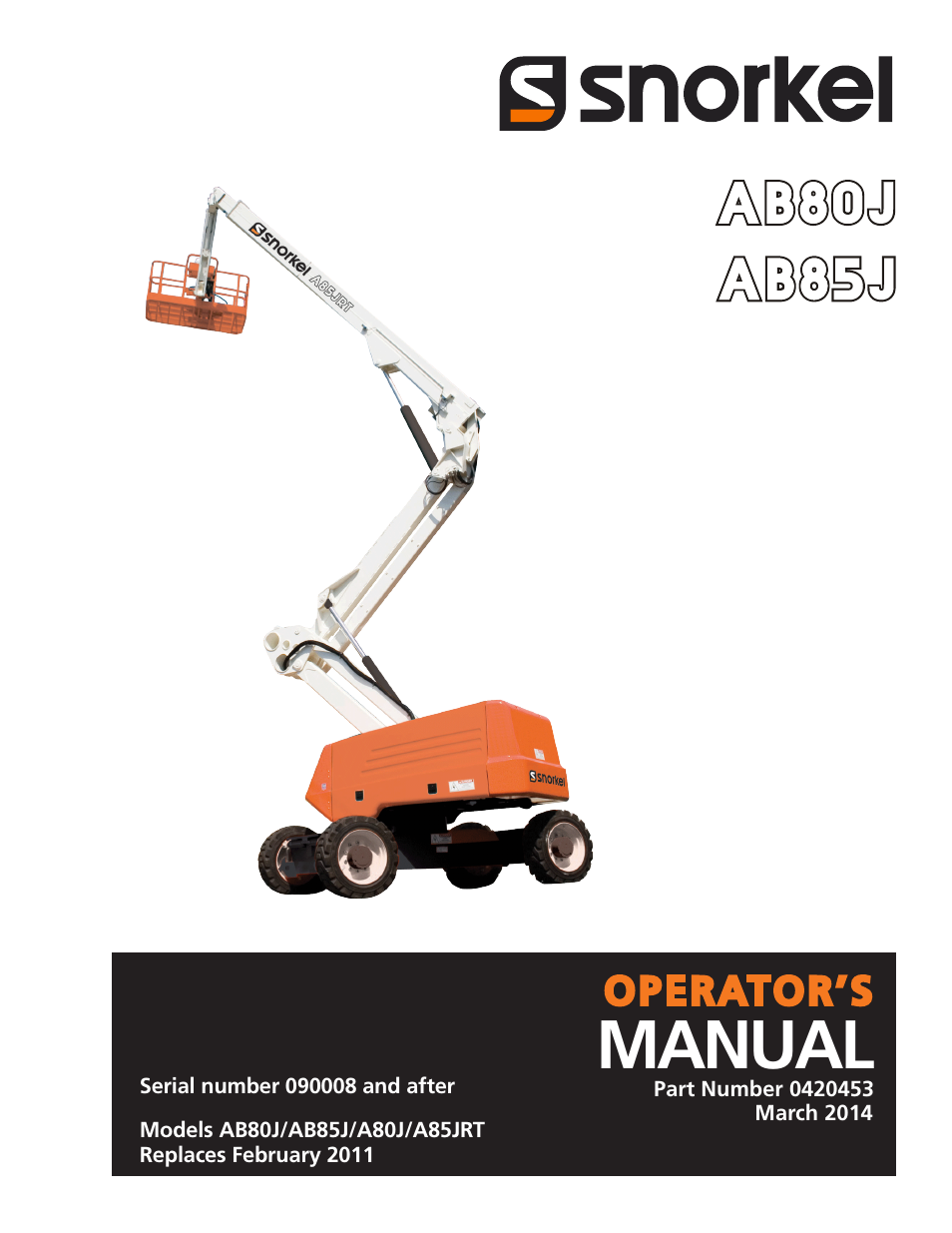 Snorkel AB80J User Manual | 80 pages