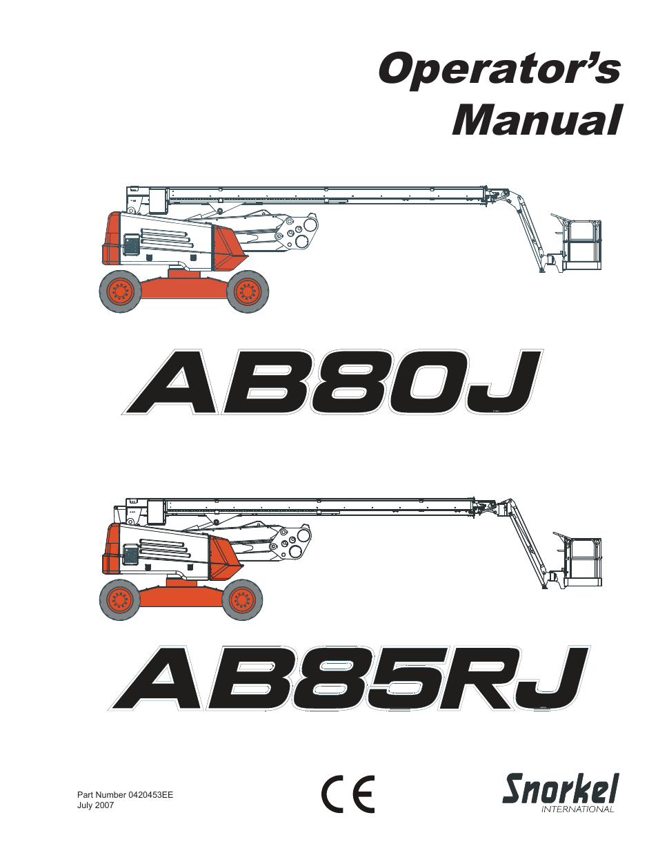 Snorkel AB85RJ CE User Manual | 74 pages