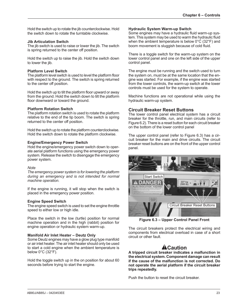 Caution | Snorkel AB85RJ CE User Manual | Page 27 / 74