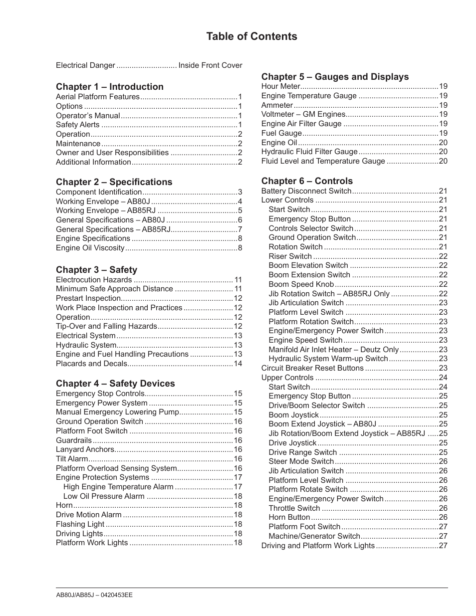 Snorkel AB85RJ CE User Manual | Page 3 / 74